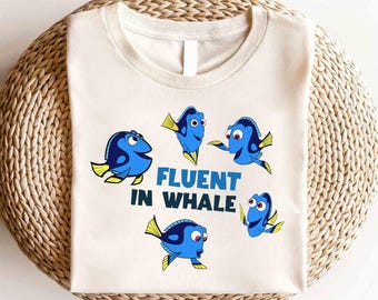 Disney Finding Dory Fluent In Whale Panels Shirt,Finding Nemo Shirt,Animal Kingdom Tee,Finding Nemo Character Shirt,Finding Nemo Party Shirt
