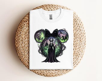 Camiseta com orelhas da Malévola da Disney, Camiseta com os vilões da Bela Adormecida da Disney, Camiseta com os vilões da Disney, Camiseta com a Rainha Má da Disney, Camiseta do Reino Mágico