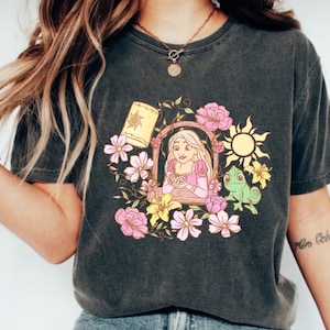 Disney Rapunzel Princess Shirt, Disney Princess Shirt, Tangled Rapunzel Shirt, Disney Girls Trip Shirt, Floral Rapunzel Shirt,Rapunzel Shirt