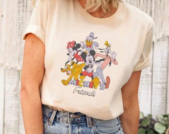 Mickey And Friends Shirt, Disney Characters Shirt, Retro Walt Disney Shirt, Mickey Minnie Shirt, Disney Trip Shirt,Mickey Birthday Gift