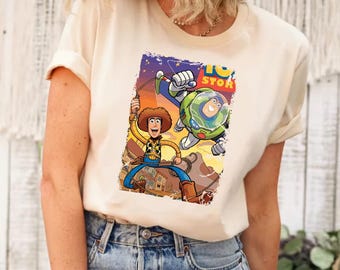 Camisa de Disney Pixar Toy Story, hasta el infinito y más allá de la camisa de Toy Story, camisa de personajes de la película de Toy Story, camisa de película de Toy Story, camisa de viaje de Disney