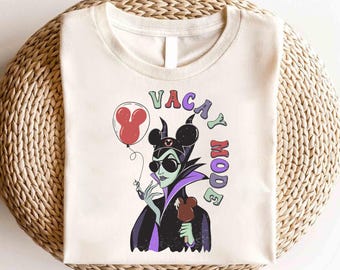 Camiseta de Maléfica de Disney: Modo Vacaciones, Camiseta de los Villanos de la Bella Durmiente de Disney, Camiseta de los Villanos de Maléfica de Disney, Camiseta de la Reina Malvada de Disney