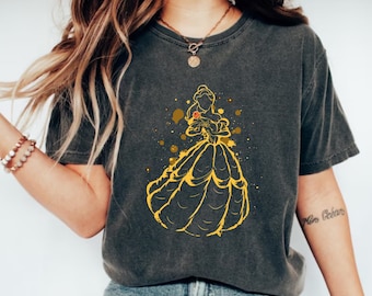 Disney Beauty And The Beast Shirt,Disney Princess Belle Watercolor Shirt,Birthday Girl Trip Shirt,Belle Princess and Beast Shirt,Belle Shirt