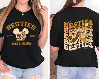 Disney Chip & Dale Besties Two-Sided Shirt, Chip and Dale Double Trouble Shirt, Disney Chipmunks Shirt, Disneyland Best Friend Shirt