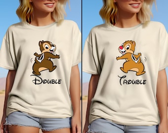 Disney Chip and Dale Shirt, Chip N Dale Shirt, Disney Characters Shirt, Double Trouble Shirt, Disney Couple Shirt, Disney Besties Trip Shirt