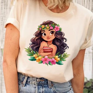 Disney Princess Moana Watercolor Shirt, Disney Girl Shirt, Disney Princess Shirt, Princess Moana Shirt, Disney Princess, Girl Birthday Shirt