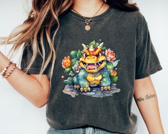 Camisa de Super Mario de acuarela, camisa de Super Mario, camisa de personaje de Super Mario, camisa de juego de Super Mario, camisa de la familia Mario, camisa de cumpleaños de Mario