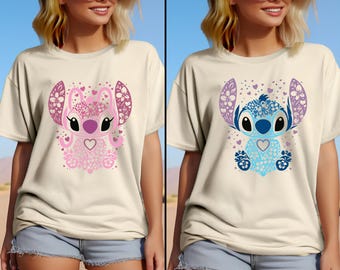 Chemise Disney Stitch et ange, chemise Disney Stitch, chemise Stitch Ohana, chemise Ohana signifie famille, chemise Magic Kingdom, chemise ange Disney