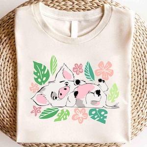 Disney Princess Moana Pua Floral Shirt, Disney Princess Shirt, Princess Moana Characters Shirt,Disney Girls Trip Shirt, Disney Hei Hei Shirt