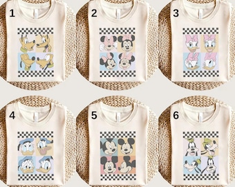 Disney Mickey And Friends Checkered Shirt,Disney Characters Shirt,Disney Mickey Kids Shirt,Disneyland Vacation Shirt,Disney Family Group Tee