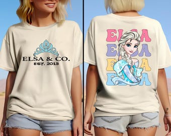 Disney Princess Elsa Two-Sided Shirt, Disney Girls Trip Shirt,Disney Princess Character Shirt,Disney Frozen Shirt,Elsa Anna Shirt,Girl Shirt