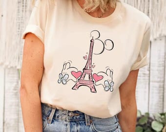 Disney Mickey Minnie Paris Eiffel Tower Shirt, Disneyland Paris Vacation Shirt, Eiffel Tower Family Shirt,Disney Paris Trip Tee,Minnie Paris