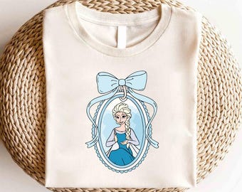 Disney Frozen Coquette Bow Shirt, Disney Princess Elsa Coquette Bow Shirt, Disneyland Girls Trip Shirt, Disney Magic Kingdom Shirt