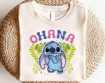 Camiseta de Disney Lilo y Stitch: Amigos, Camiseta de Disney Stitch, Camiseta de Ohana de Stitch, Camiseta de Ohana significa familia, Camiseta del Reino Mágico, Camiseta de Hawái