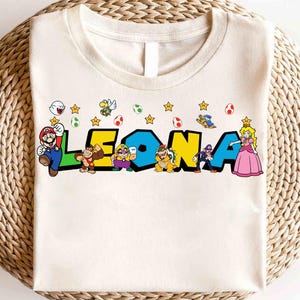 Super Mario Custom Name Shirt, Super Mario Character Shirt, Mario & Friend Party Shirt, Super Mario Family Shirt, Super Mario Birthday Shirt