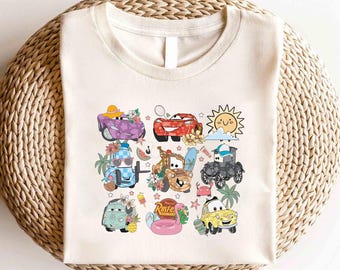 Camiseta de Rayo McQueen de Disney Cars, camiseta de Mater de Disney, camiseta de verano de Disney Cars, camiseta a juego de Disney Cars, camiseta de Radiator Springs