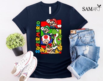 Camisa Super Mario Bros, camisa personalizada do Mario, roupas infantis personalizadas, camisa do Super Mario, camisa das férias do Mario