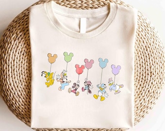 Disney Mickey And Friends Balloon Shirt, Disney Mickey Characters Shirt,Mickey Mouse Shirt, Mickey and Co Shirt, Mickey Balloon Family Shirt