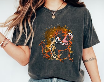 Camiseta con silueta de Timón y Pumba de Disney, camiseta de El Rey León, camiseta de Animal Kingdom de Disney, camiseta de Safari de Disney, camiseta de Hakuna Matata