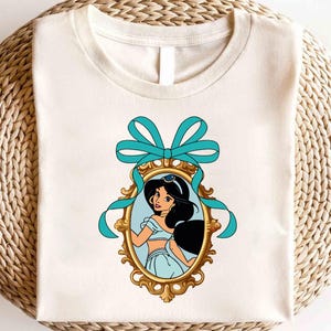 Chemise à nœud Disney Jasmine Princess Coquette, chemise Disney Aladdin et jasmin, chemise Disney Magic Kingdom, chemise voyage fille Disney