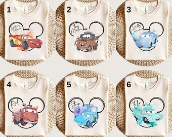 Disney Cars Character Shirt, Disney Cars Family Shirt, Disney Cars Birthday Party Shirt, Lightning McQueen Shirt, Disney Cars Sally Shirt
