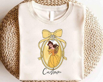 Disney Beauty And The Beast Shirt, Disney Belle Princess Mirror Coquette Bow Shirt, Disney Girl Trip Shirt, Disney Tale as Old as Time Shirt