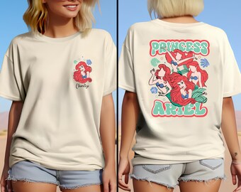 Camiseta de la Princesa Ariel de Disney, Camiseta de Viaje de Chicas de Disney, Camiseta de Personaje de Princesa, Camiseta de La Sirenita, Camiseta de Ariel de La Sirenita