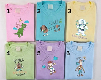 Camiseta de dibujo de Toy Story de Disney, Camiseta de película de Toy Story, Camiseta de personajes de Toy Story, Camiseta de perro furtivo de Woody Buzz Lightyear de Disney, Toy Story personalizada