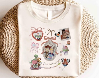 Camiseta con lazos de Toy Story de Disney, camiseta con lazos de Toy Story de Disney, camiseta con Buzz, Woody y Jessie de Toy Story, camiseta con personajes de Toy Story de Disney