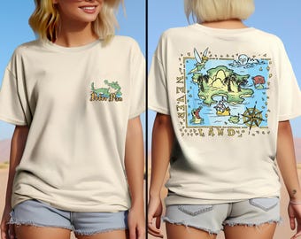 Disney Peter Pan Neverland Map Shirt, Disney Tinkerbell Shirt, Disney Peter Pan And Tinkerbell Shirt, Disney Peter Pan Matching Shirt