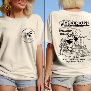 Disney Mickey Mouse Steamboat Willie Sound Cartoon Two-Sided Shirt, Cruise Mickey and Friends Shirt,Mickey Mouse Shirt, Classic Mickey Tee