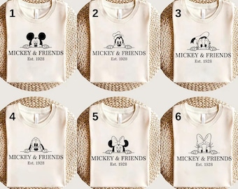 Mickey And Friends Est. 1928 Shirt,Disney Characters Shirt,Retro Walt Disney Shirt,Mickey Minnie Shirt, Minnie Shirt, Daisy And Donald Shirt