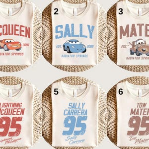 Disney Cars Characters Watercolor Shirt,Radiator Springs Tee,Retro Lightning McQueen Shirt,Cars Characters Tee, Piston Cup Shirt, Cars Shirt