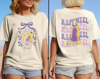 Disney Princess Rapunzel Coquette Bow Shirt, Disney Girls Trip Shirt, Disney Princess Character Shirt,Disney Tangled Rapunzel Princess Shirt