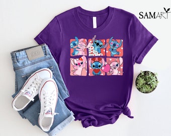 Angel and Stitch Love, Stitch Shirt, Valentines Shirts, Lilo and Stitch Shirt, Disney Couple Tee, Disney Stitch Matching Tee, Disney Shirts
