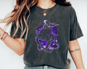 Camiseta con silueta de Úrsula, villanos de Disney, camiseta a juego con frases de Úrsula, bruja del mar, villanos de Disney, La Sirenita de Disney