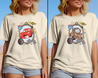 Disney Cars Lightning Mcqueen Coquette Bows Shirt, Disney Cars Character Shirt, Disney Cars Matching Shirt, Disney Radiator Springs Shirt