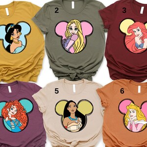 Custom Princess Shirt, Princess Disney Shirt,Disney Princess Custom Shirt,Retro Princess Personalized Shirt,Disney Girl Shirt,Belle,Rapunzel