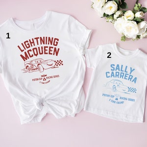 Cars Matching Shirt, L. Mcqueen and Sally Couple T-shirt, Sally Cars Shirt, Vintage Cars Matching Shirt, Piston Cup Shirt, Cars Couple Shirt