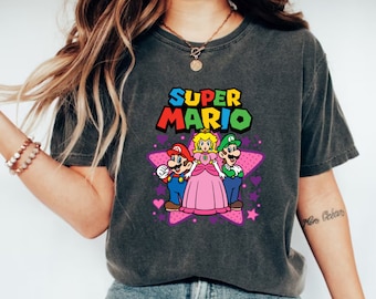 Camisa Super Mario Bowser, Camisa Super Mario Bros, Camisa Super Mario World, Super Mario Costum, Camisa Mario, Camisa de cumpleaños Super Mario, Regalo de Mario