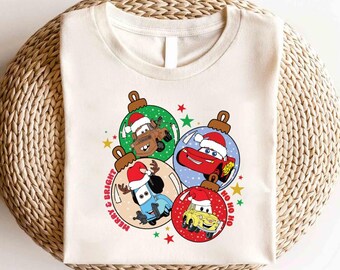 Disney Cars Lightning Mcqueen Christmas Shirt, Disney Cars Christmas Shirt, McQueen Mater Doc Sally Christmas Shirt, Christmas Party Shirt
