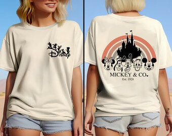 Retro Micky und Freunde doppelseitiges Shirt, Micky und Freunde Disneyland 1928 Shirt, Micky Freunde Shirt, Disneyland Shirt, Disneyworld Shirt