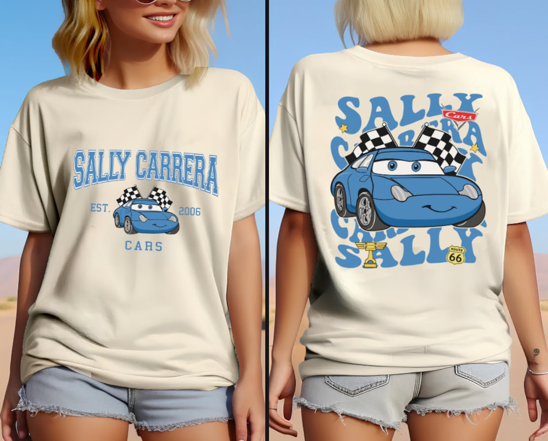 Two Sided Disney Sally Carrera Shirt,radiator Springs Tee,cars