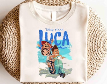 ディズニー ルカ シャツ、ディズニー ルカ キャラクター シャツ、ディズニー キュート ルカ アルベルト シャツ、ディズニー ルカと仲間たち シャツ、ディズニー ファミリー トリップ シャツ