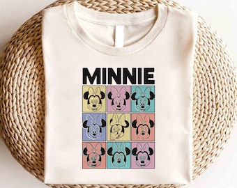 Camiseta retro de Minnie Mouse de Disney, camiseta de Minnie de Disneyland, camiseta vintage de Minnie, camiseta clásica de Minnie, camiseta a cuadros de Mickey y sus amigos de Disney