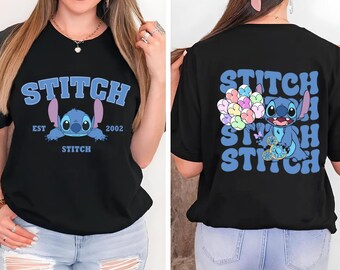 Disney puntada est. Camisa de dos caras de 2002, camiseta linda para amantes de las puntadas, camiseta a juego de Disney Lilo y Stitch, camisa de viaje de Disney, camisa de Lilo y Stitch
