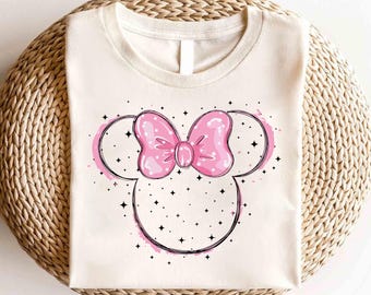 Camiseta con el castillo de acuarela de Disney, camiseta con el castillo de acuarela, camiseta con el reino mágico, camiseta con el viaje de las niñas de Disney, camiseta con el castillo de acuarela de Minnie Mouse