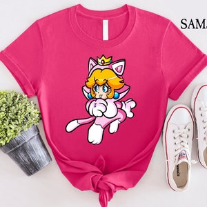 Mario Princess Cat Shirt, Retro Princess Peach Shirt, Princess Peach Shirt, Princess Peach Star Shirt, Super Mario Shirt, Pink Princess