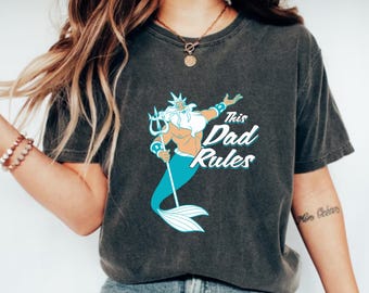 Disney The Little Mermaid King Triton Dad Rules Shirt, Ariel Flounder Shirt,Princess Ariel Shirt,Disney Girls Trip Shirt,Magic Kingdom Shirt