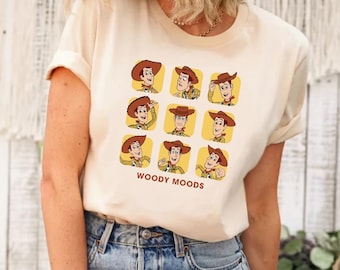 Disney Pixar Toy Story Woody Moods Shirt, Toy Story Woody Shirt, Toy Story Character Shirt, Toy Story Sheriff Woody Tee, Sheriff Woody Shirt